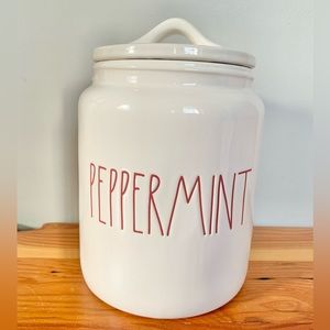 NWT Rae Dunn Christmas Peppermint Jar